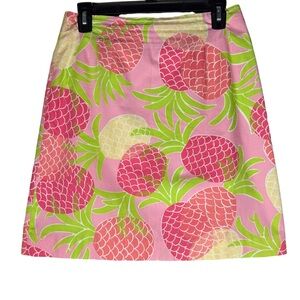 VTG Lilly Pulitzer White Tag Skirt Women Sz 6 Tropical Pineapple Paradise Summer